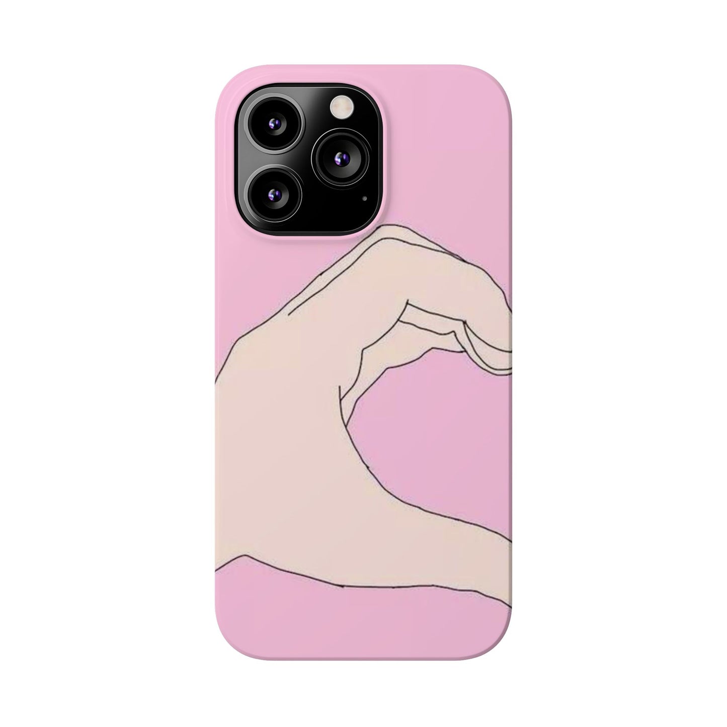 Cute Hand Heart Slim Phone Case - Stylish and Unique Phone Accessory