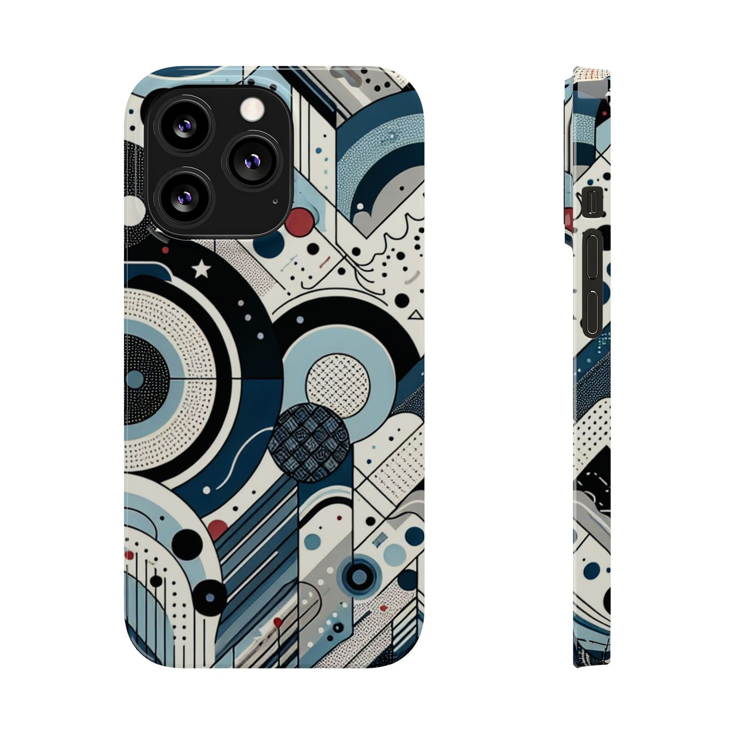 Stylish Geometric Slim Phone Case - Modern Abstract Design