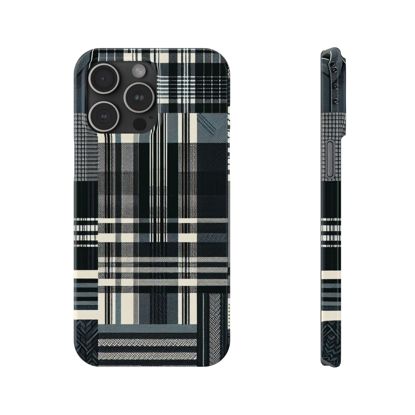 Chic Black and White Slim Phone Case - Stylish Protection for Your Device