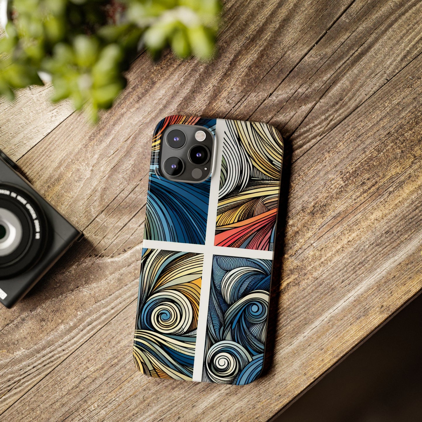 Artistic Slim Phone Cases - Colorful Swirl Design for Creative Souls