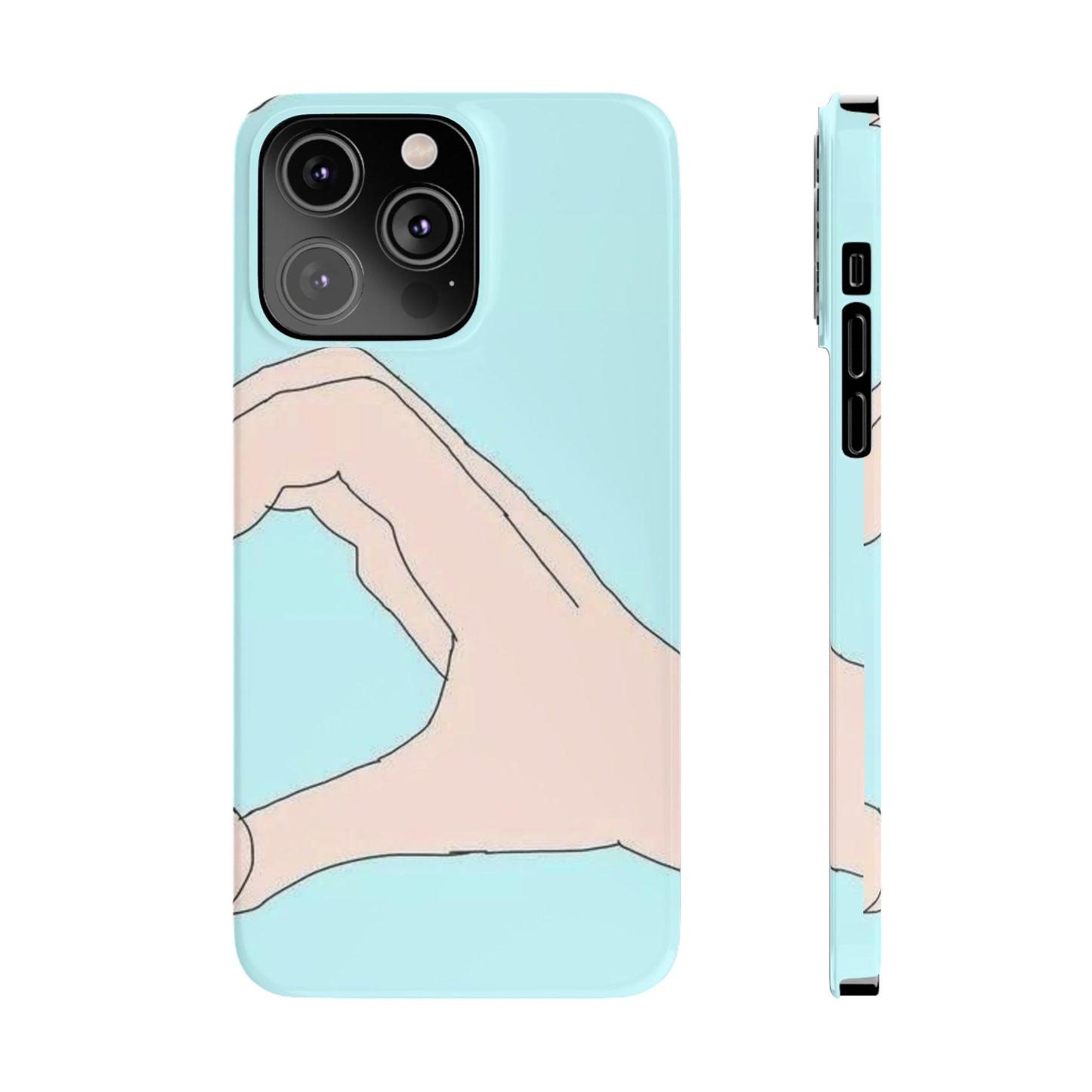 Artistic Heart Gesture Slim Phone Case - Perfect Gift for Loved Ones