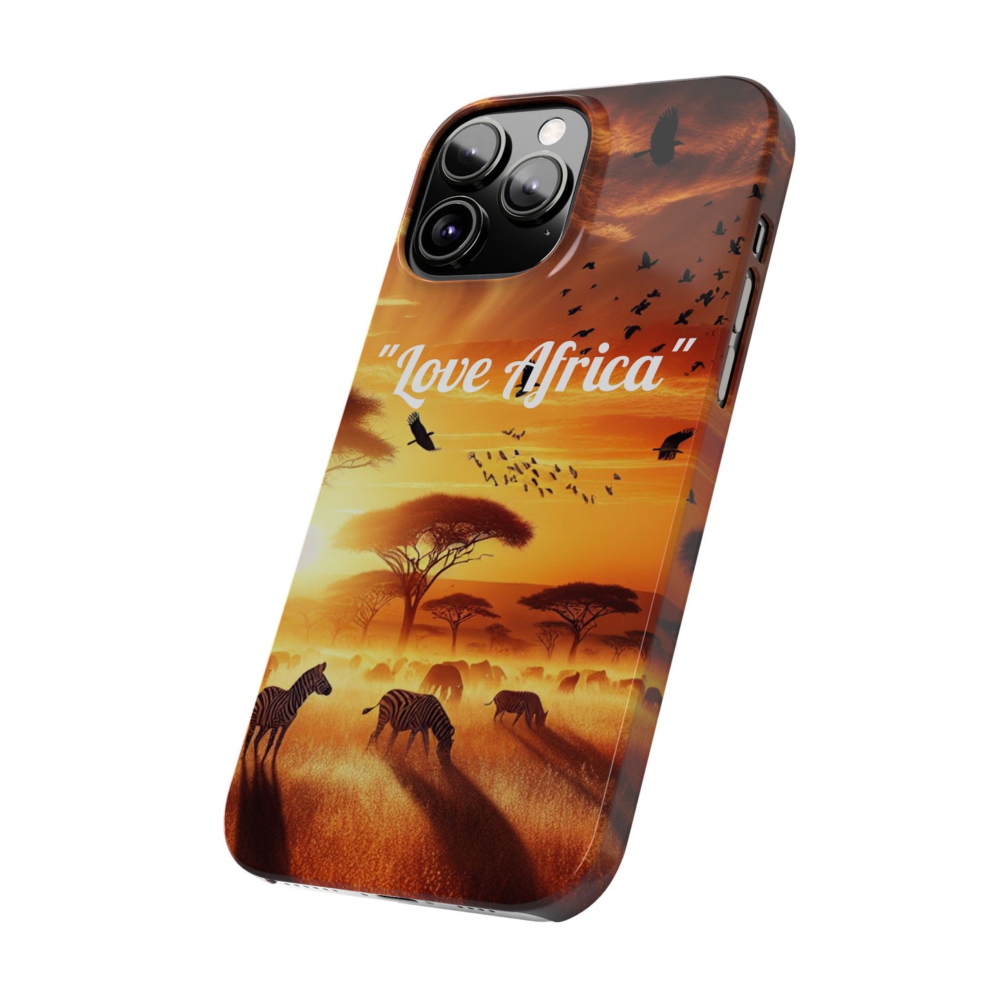 Slim Phone Case - "Love Africa" Sunset Design - Perfect Gift for Nature Lovers