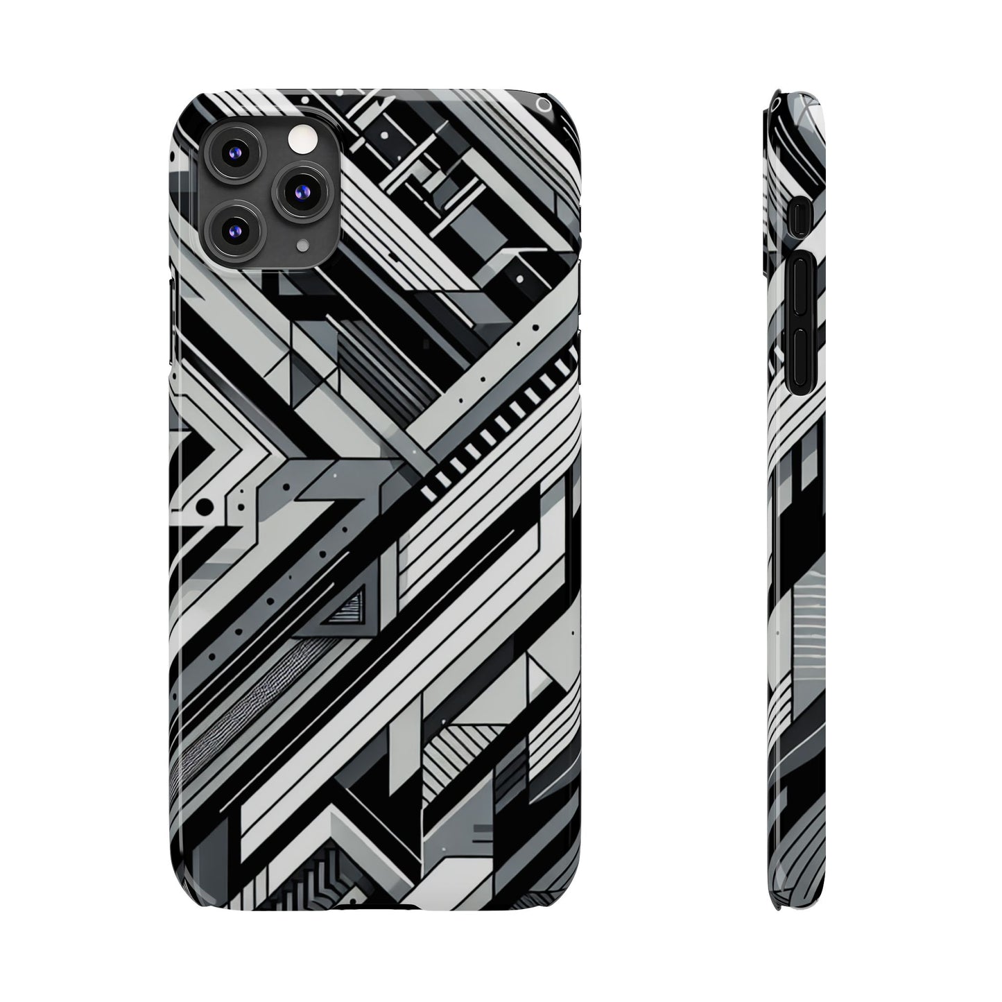 Modern Geometric Slim Phone Case - Stylish Abstract Design