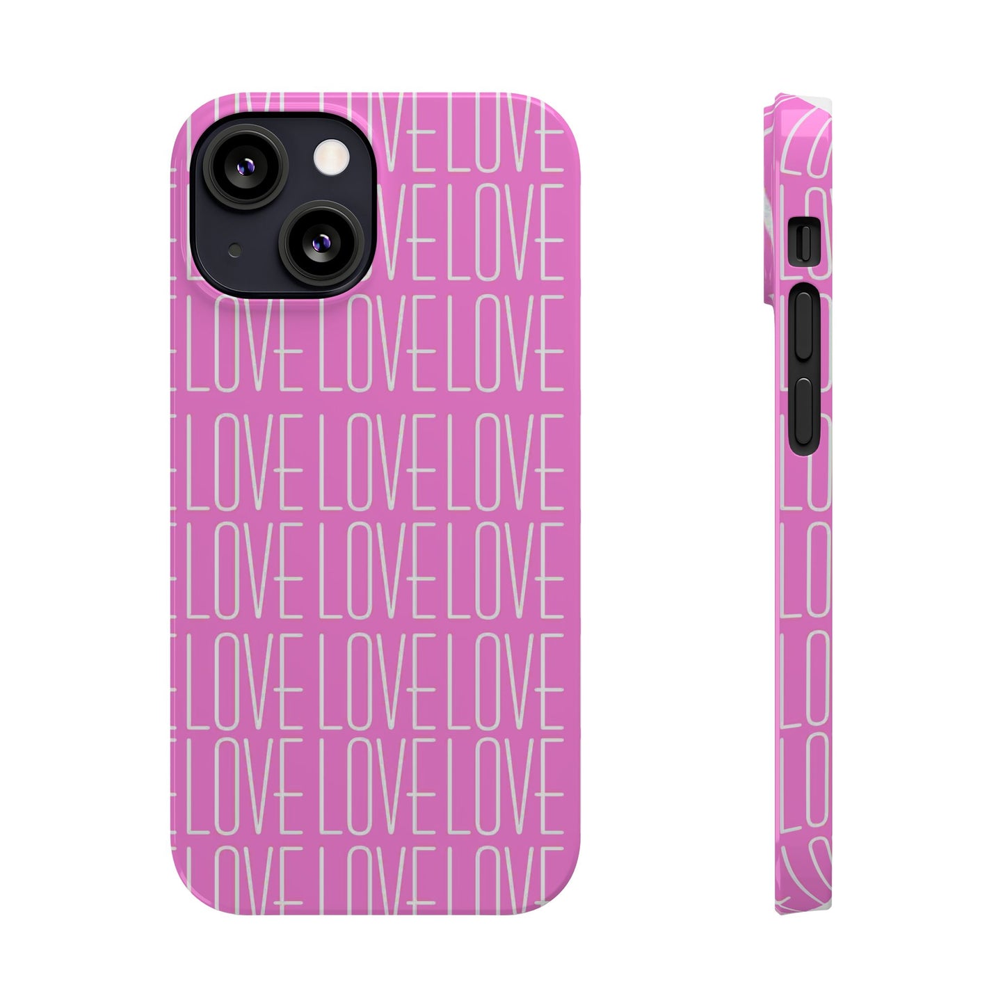 Pink Love Slim Phone Case - Perfect Gift for Valentine's Day, Anniversaries, and Loving Moments