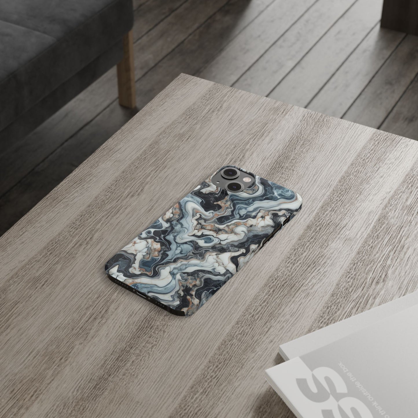 Artistic Marble Slim Phone Case - Elegant Design for Modern Aesthetics