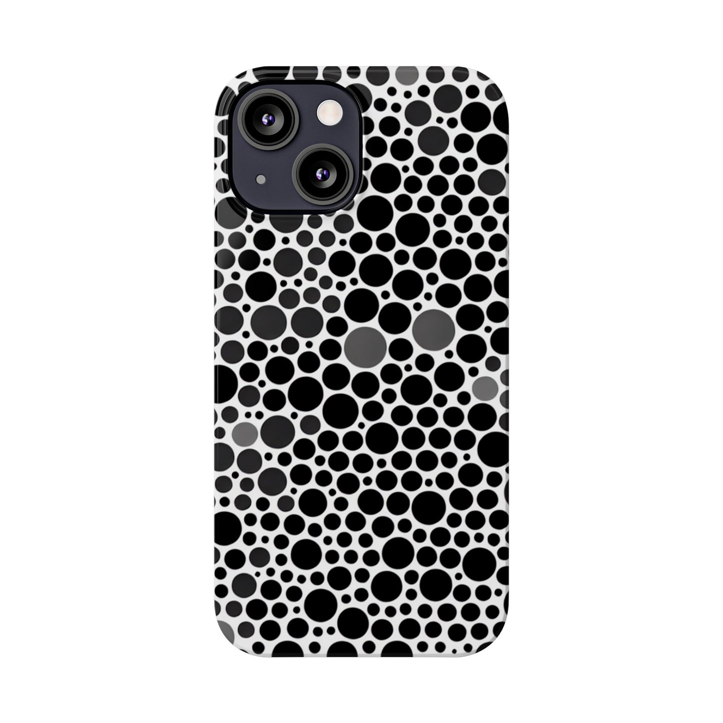 Modern Black Polka Dot Slim Phone Case - Stylish & Protective Cover