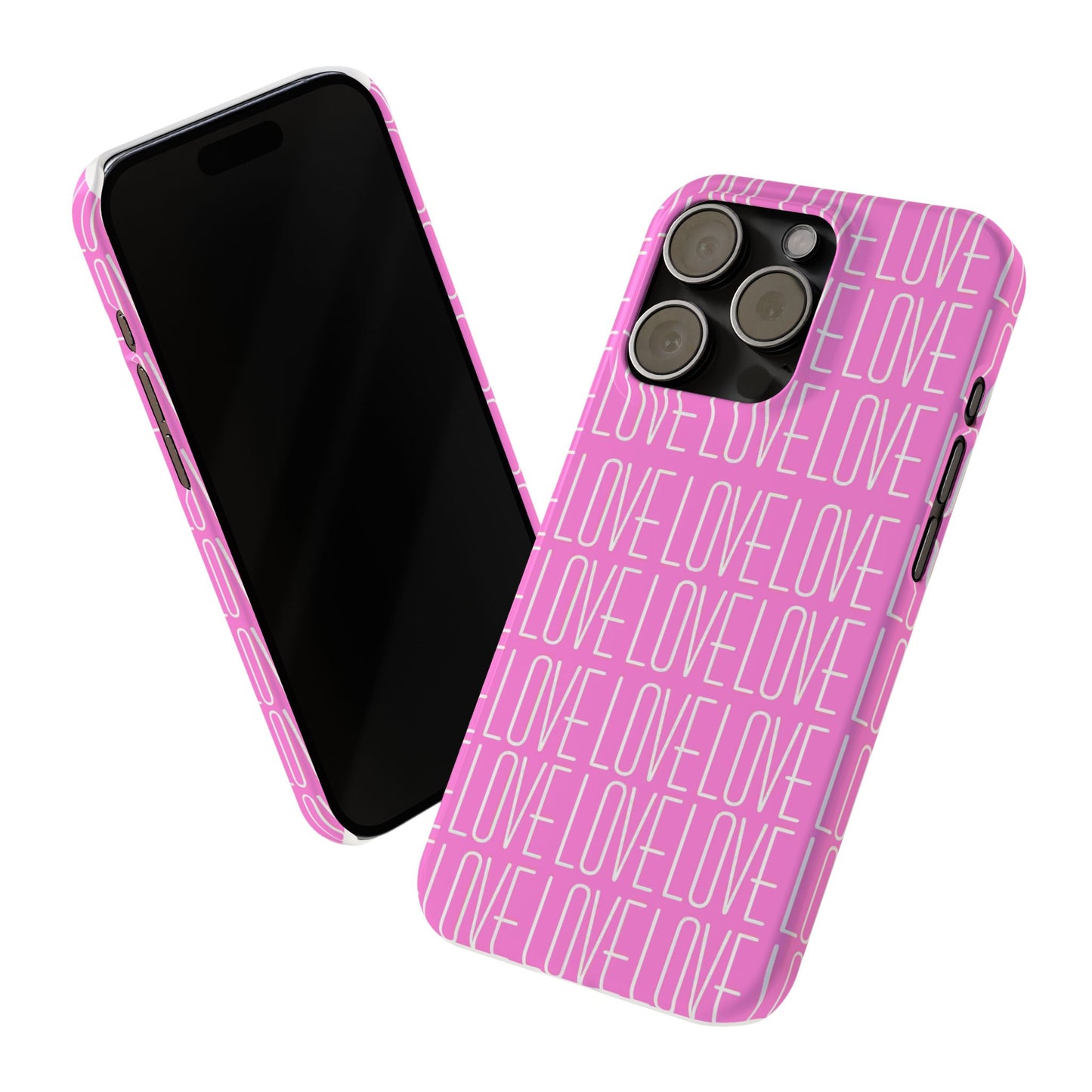 Pink Love Slim Phone Case - Perfect Gift for Valentine's Day, Anniversaries, and Loving Moments