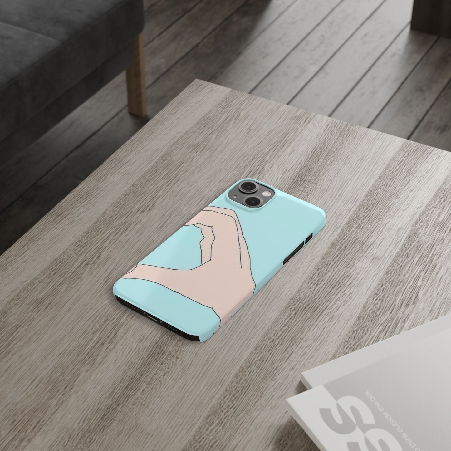 Artistic Heart Gesture Slim Phone Case - Perfect Gift for Loved Ones