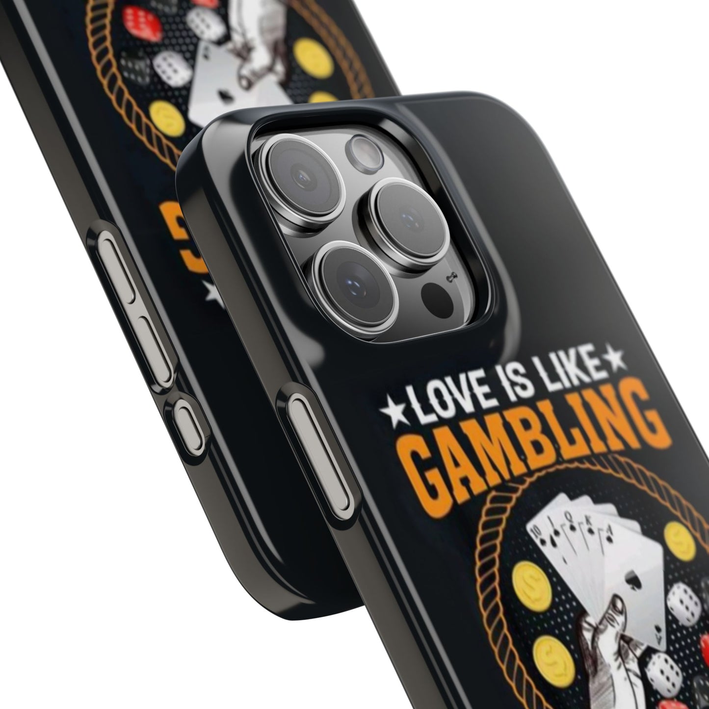 Gambling-Themed Slim Phone Case - 'Love is Like Gambling' Design