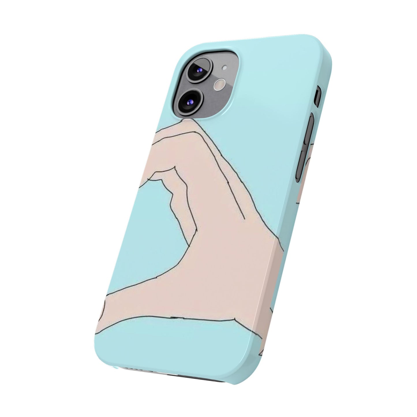 Artistic Heart Gesture Slim Phone Case - Perfect Gift for Loved Ones