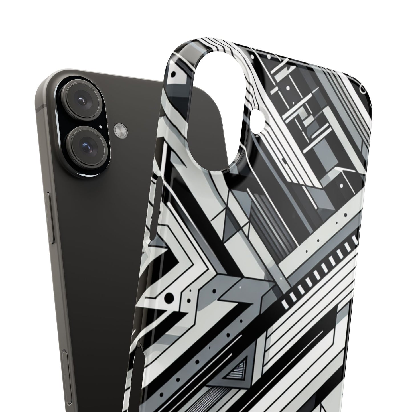 Modern Geometric Slim Phone Case - Stylish Abstract Design