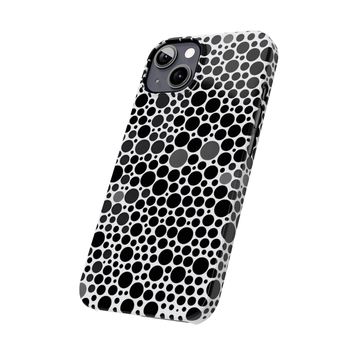 Modern Black Polka Dot Slim Phone Case - Stylish & Protective Cover