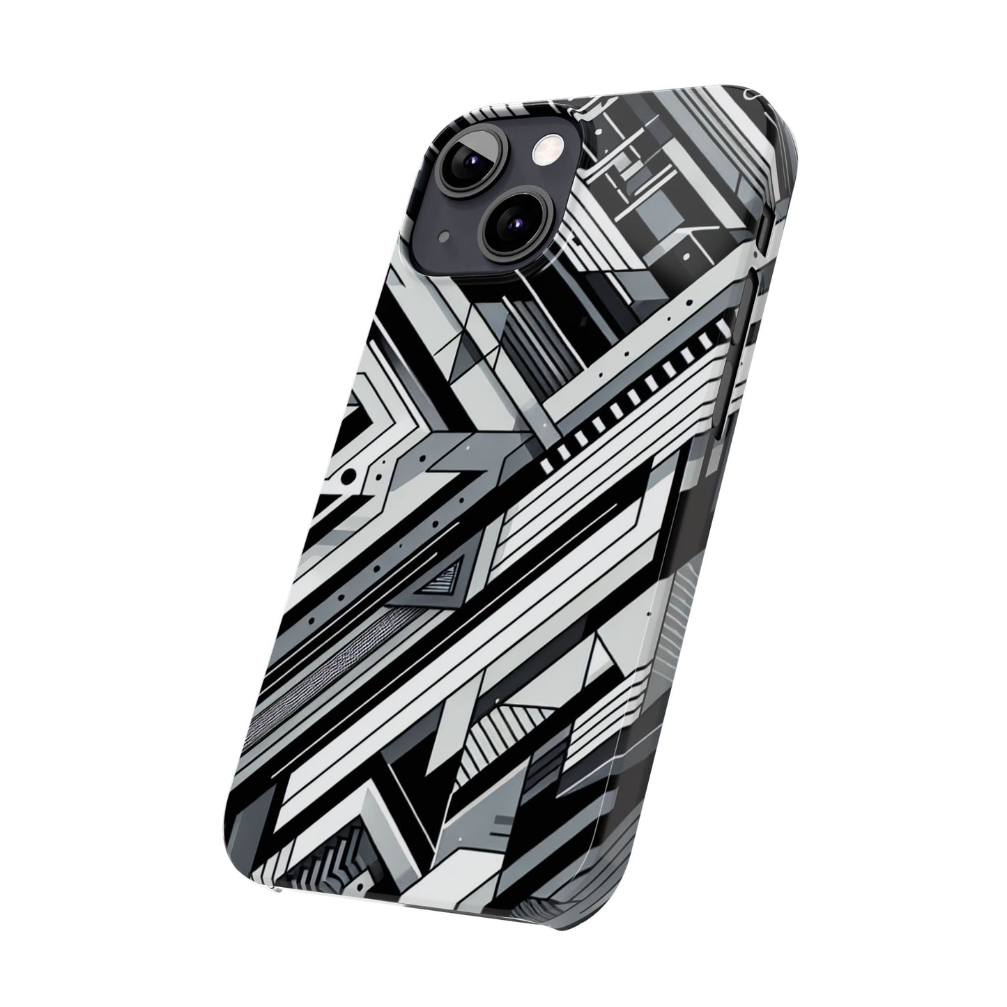 Modern Geometric Slim Phone Case - Stylish Abstract Design