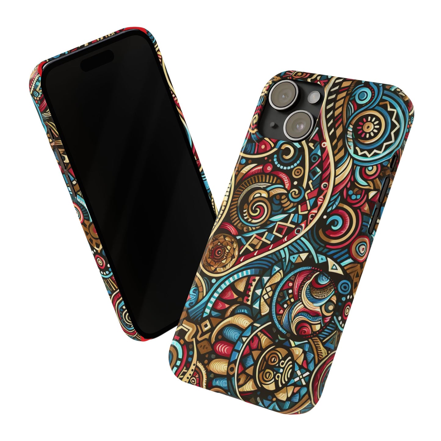 Vibrant Bohemian Slim Phone Case - Artistic Swirl Design