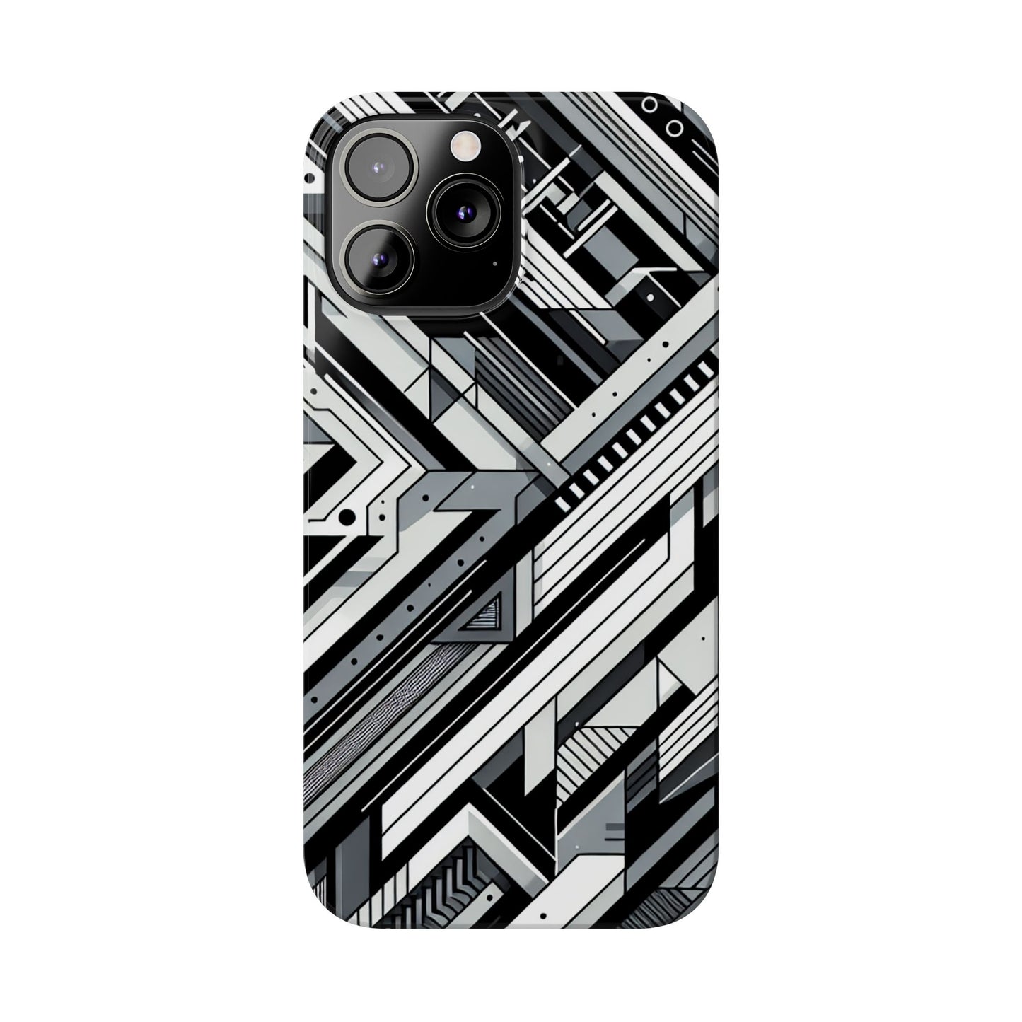 Modern Geometric Slim Phone Case - Stylish Abstract Design