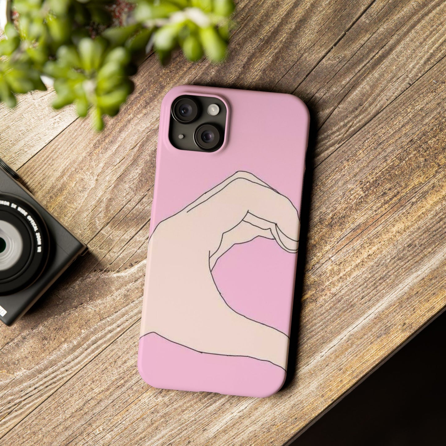 Cute Hand Heart Slim Phone Case - Stylish and Unique Phone Accessory