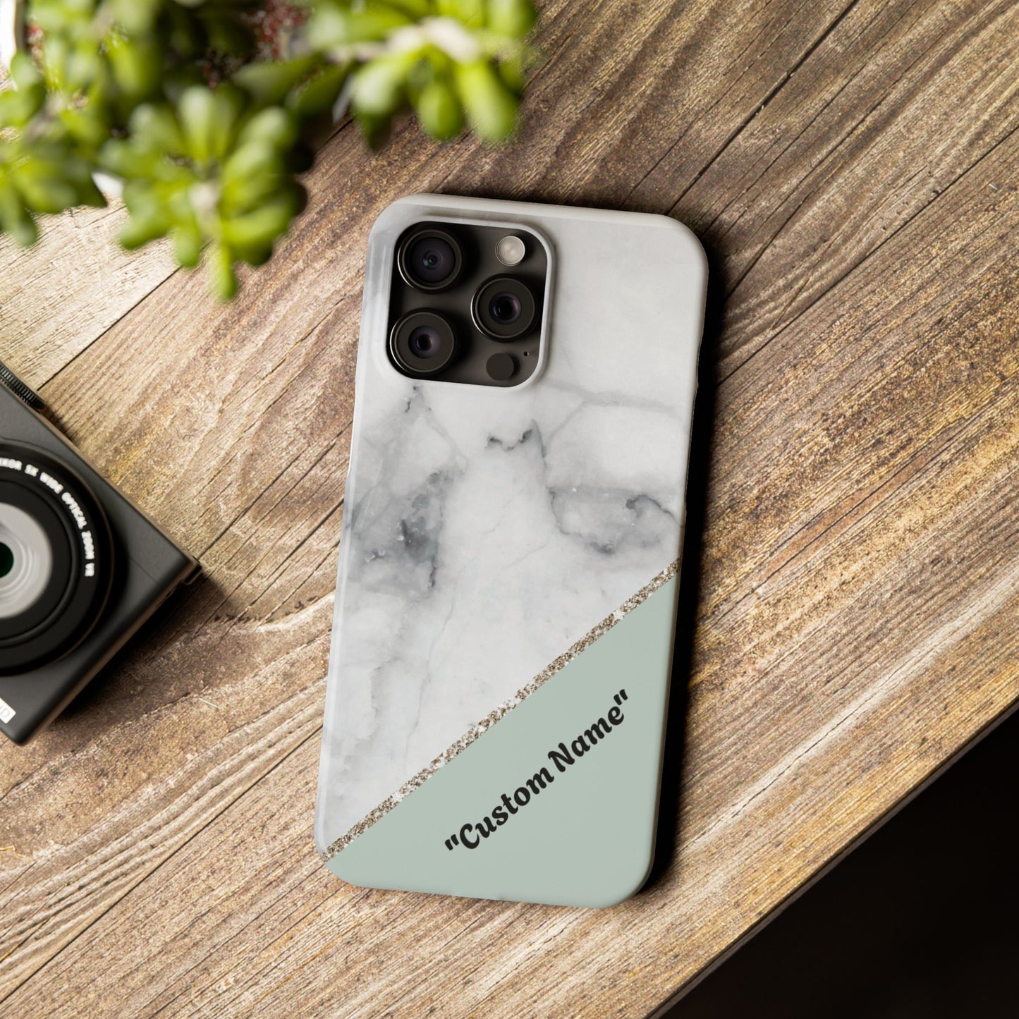 Custom Marble Slim Phone Case - Personalized Design for Trendy Protection