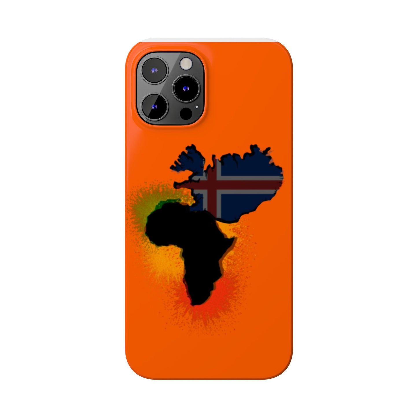 Bold African Map Slim Phone Case with Icelandic Flag