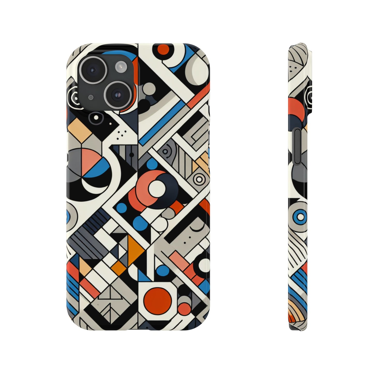 Modern Abstract Slim Phone Case - Colorful Geometric Design