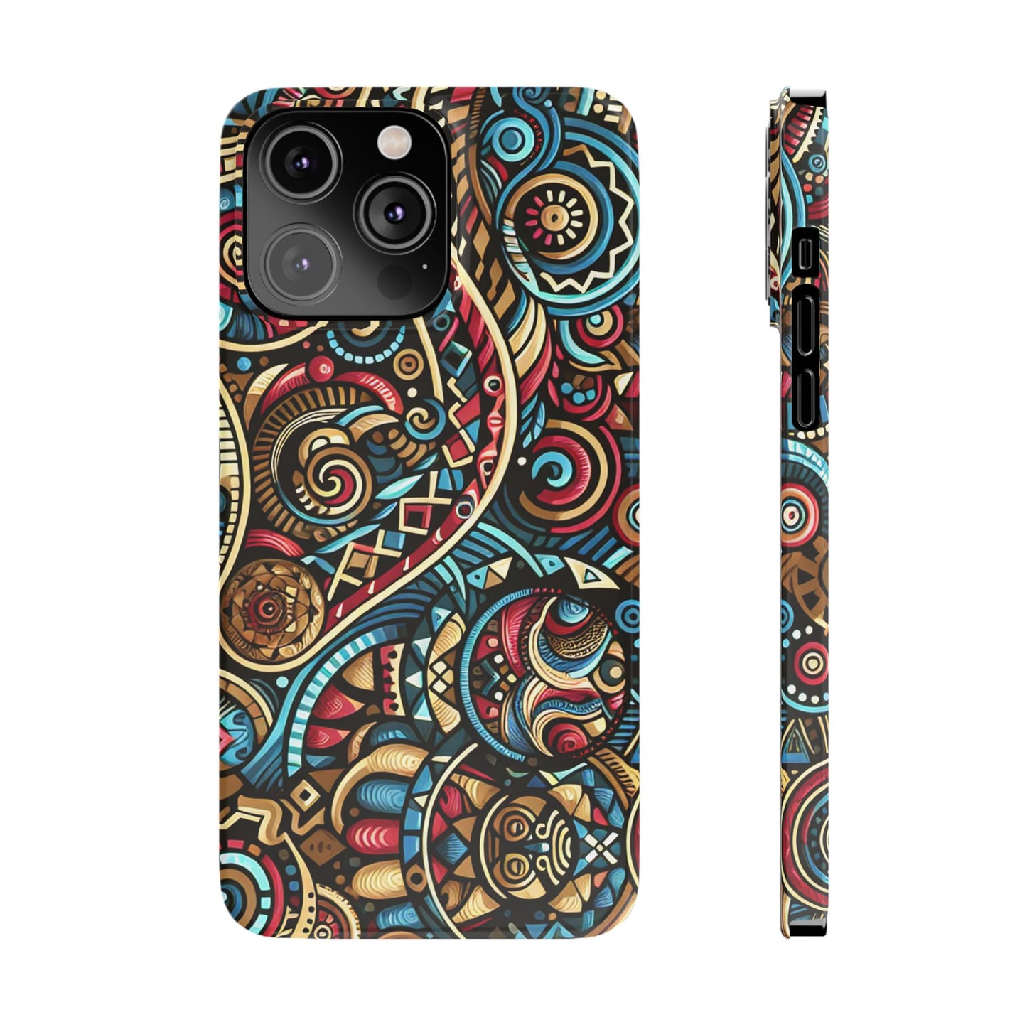 Vibrant Bohemian Slim Phone Case - Artistic Swirl Design