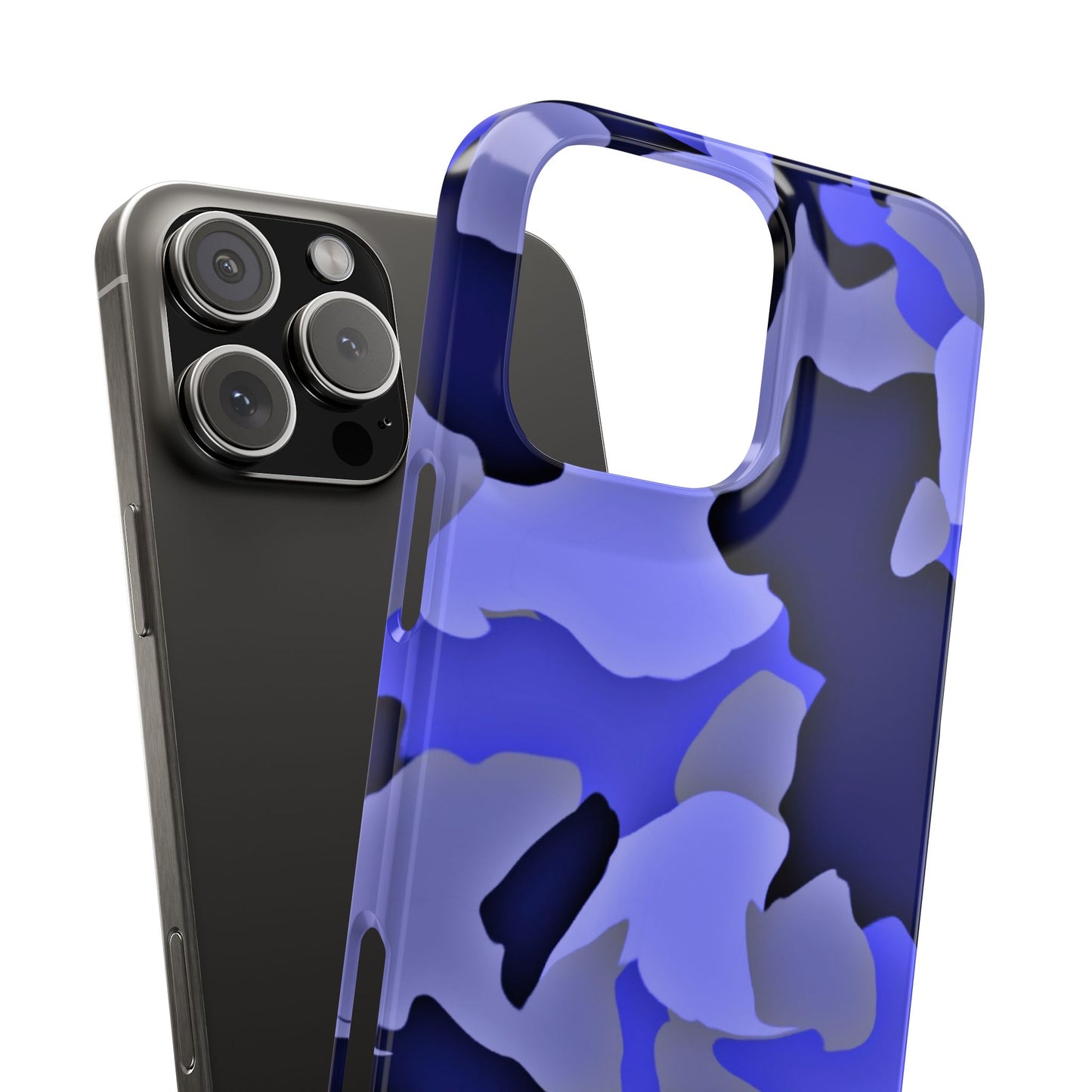 Stylish Slim Phone Case - Blue Abstract Camo Design for Trendsetters