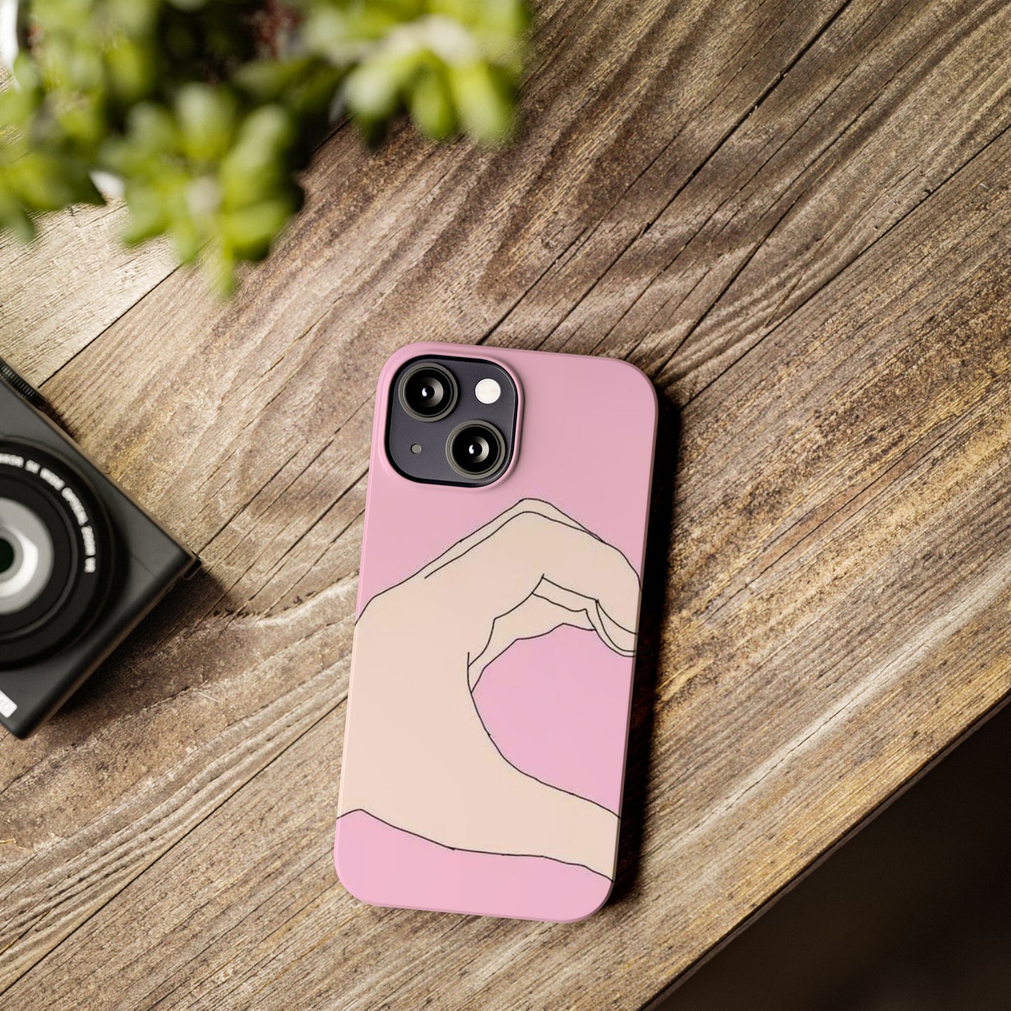 Cute Hand Heart Slim Phone Case - Stylish and Unique Phone Accessory