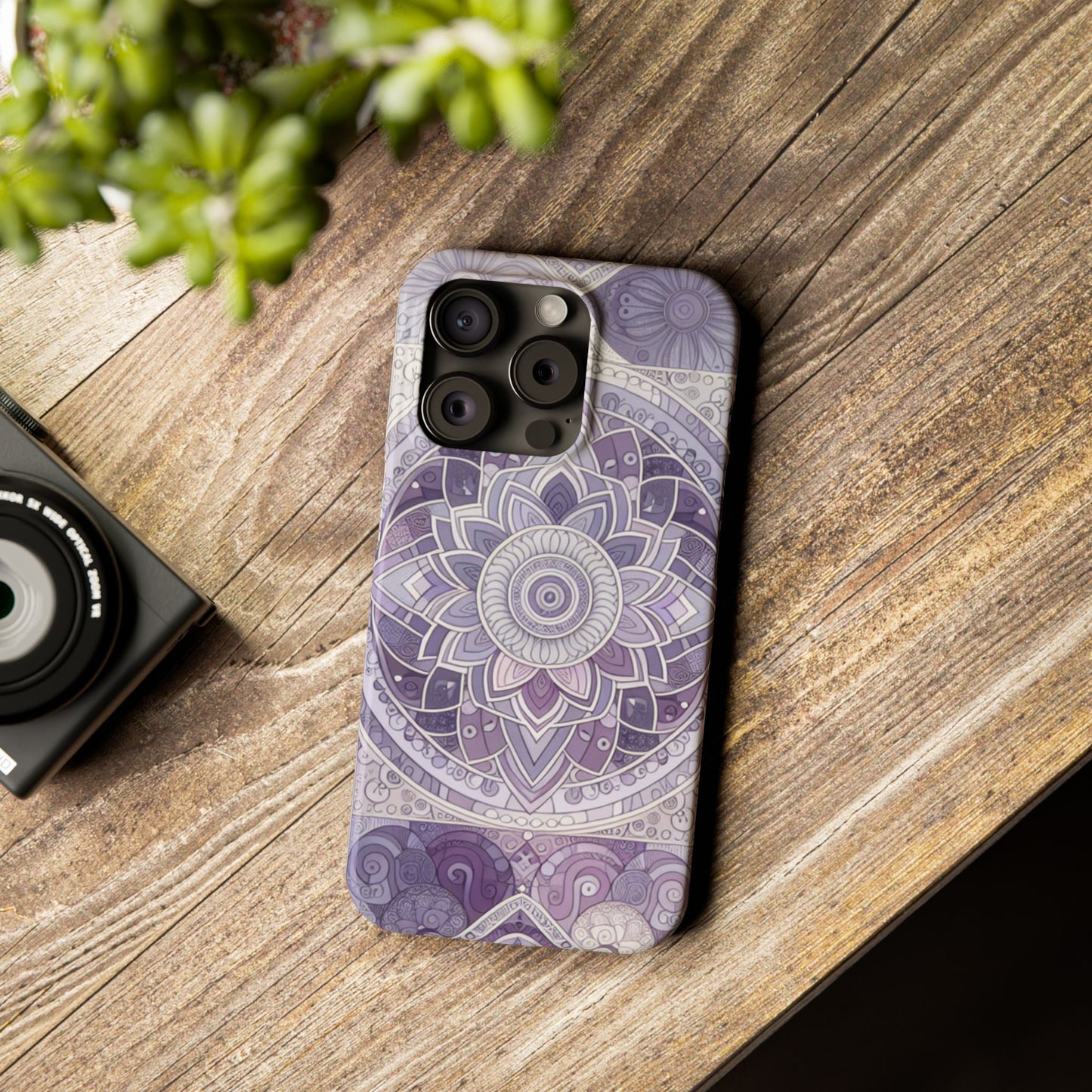 Elegant Mandala Slim Phone Case – Purple Harmony Design