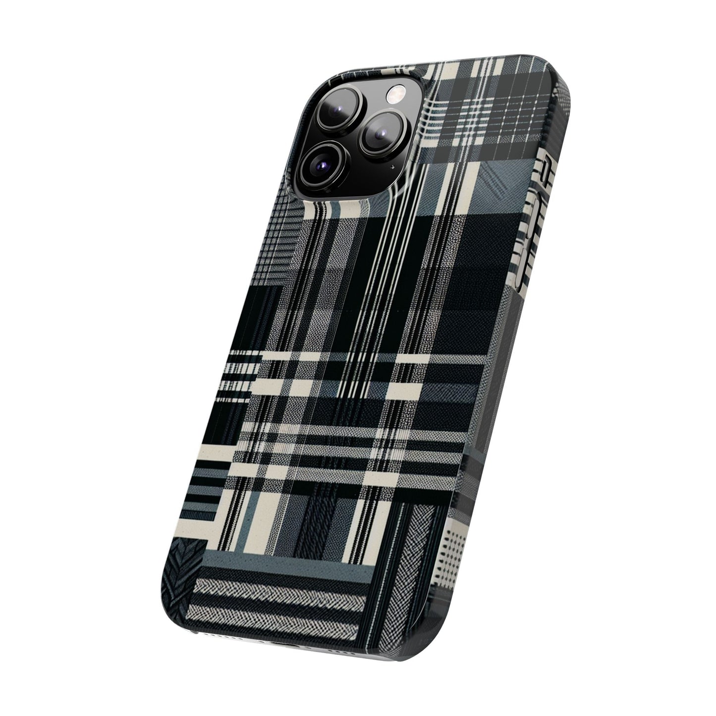 Chic Black and White Slim Phone Case - Stylish Protection for Your Device