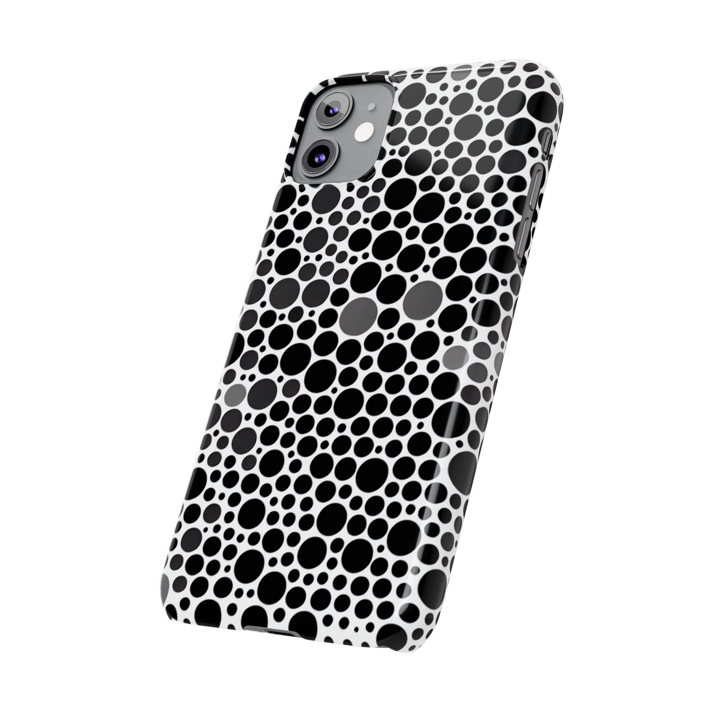 Modern Black Polka Dot Slim Phone Case - Stylish & Protective Cover