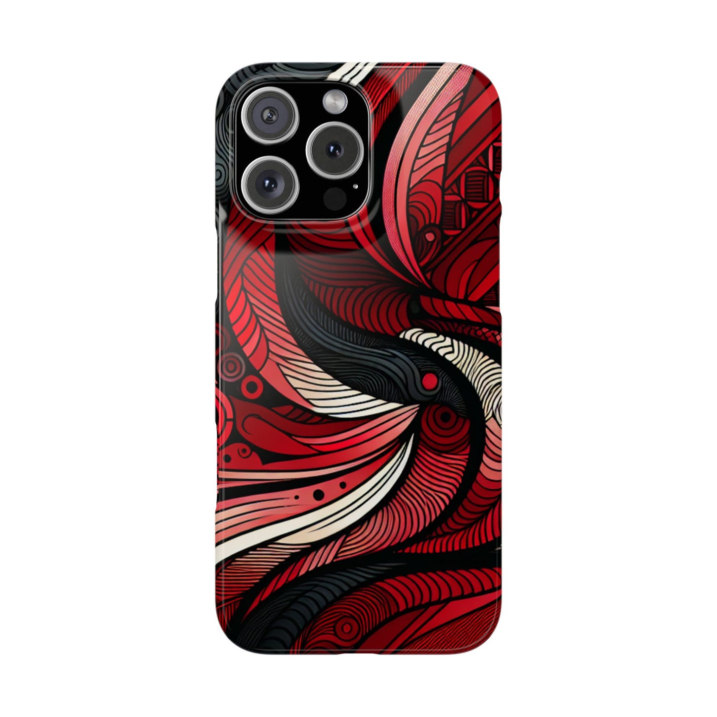 Artistic Red Swirl Slim Phone Case - Trendy Design for Stylish Protection