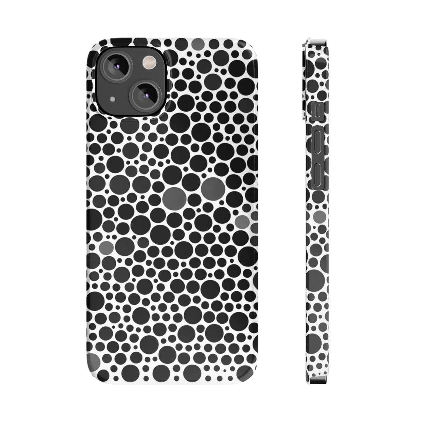 Modern Black Polka Dot Slim Phone Case - Stylish & Protective Cover