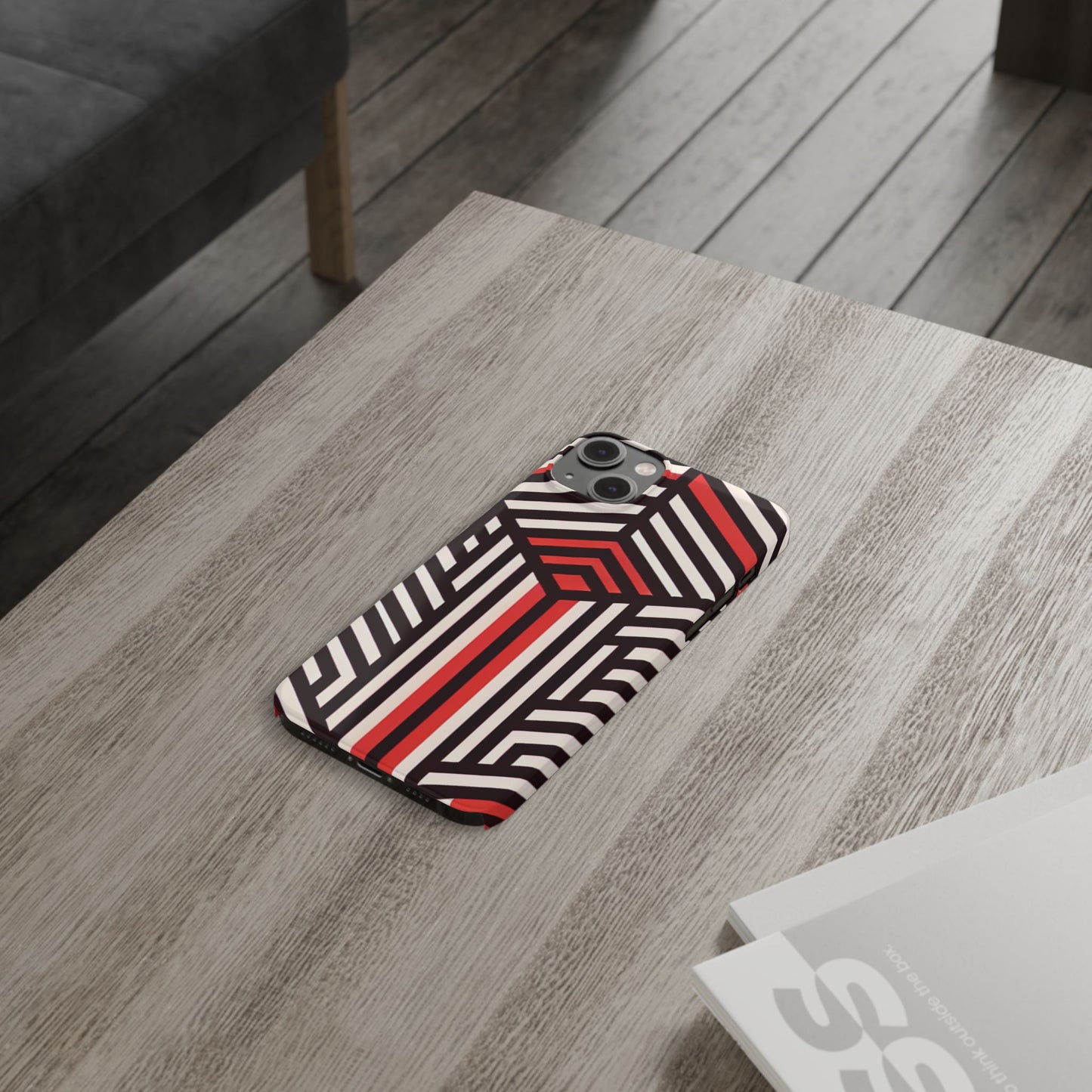 Geometric Slim Phone Case - Modern Abstract Design for Minimalist Style