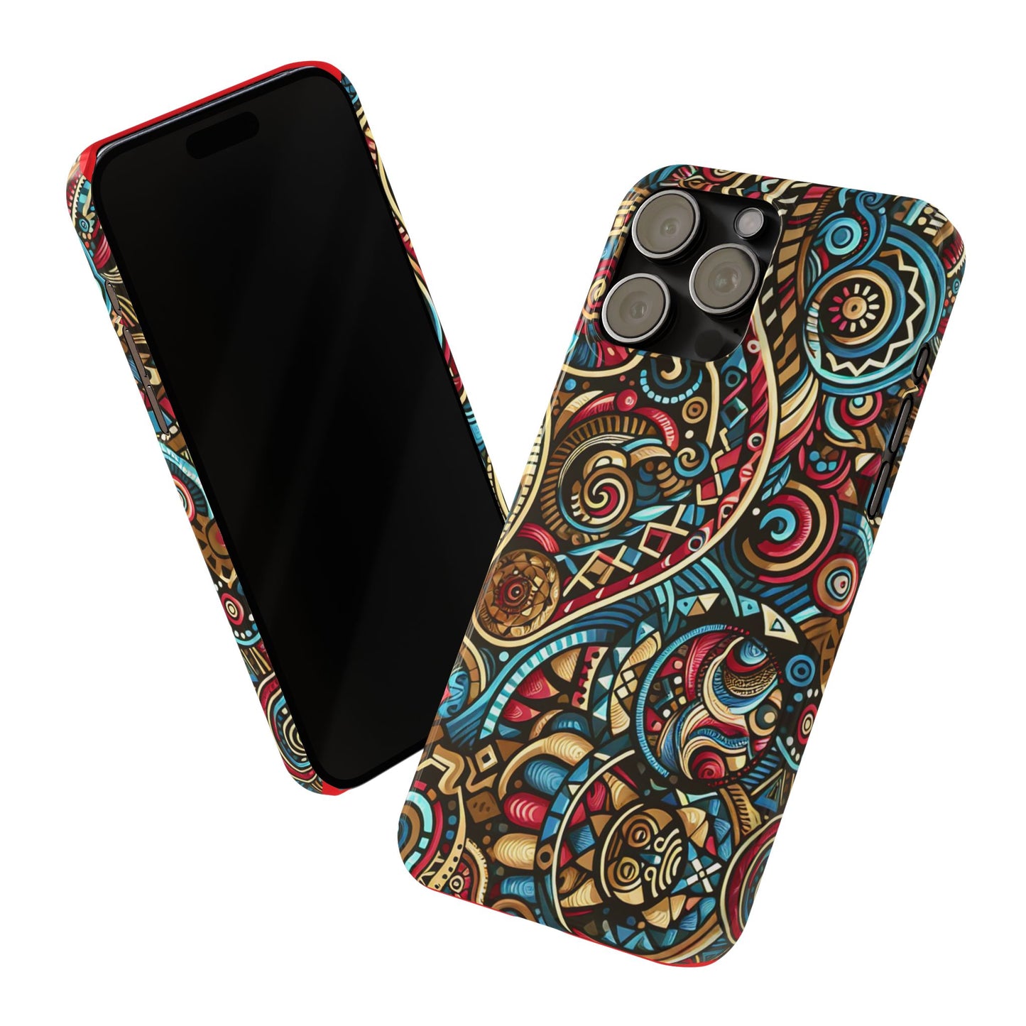 Vibrant Bohemian Slim Phone Case - Artistic Swirl Design