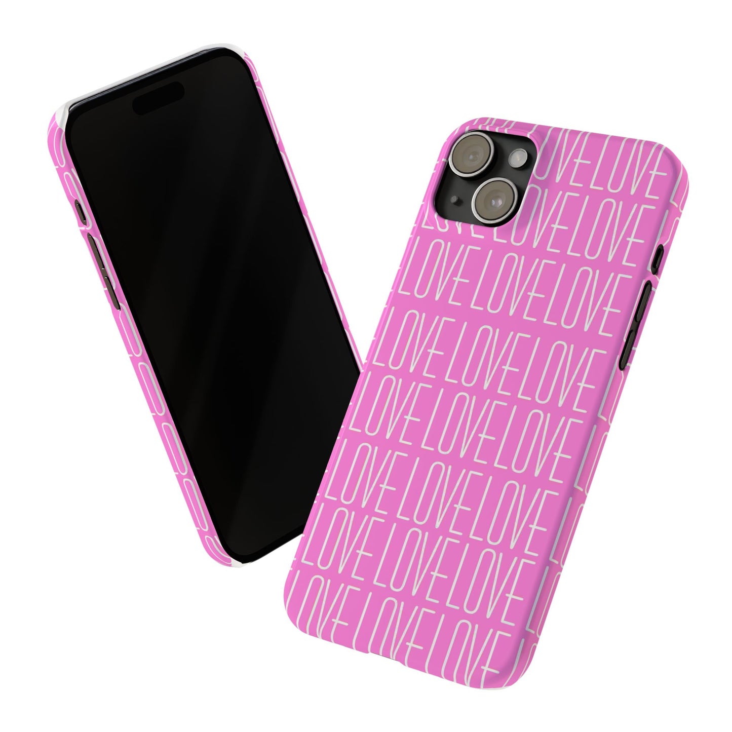 Pink Love Slim Phone Case - Perfect Gift for Valentine's Day, Anniversaries, and Loving Moments