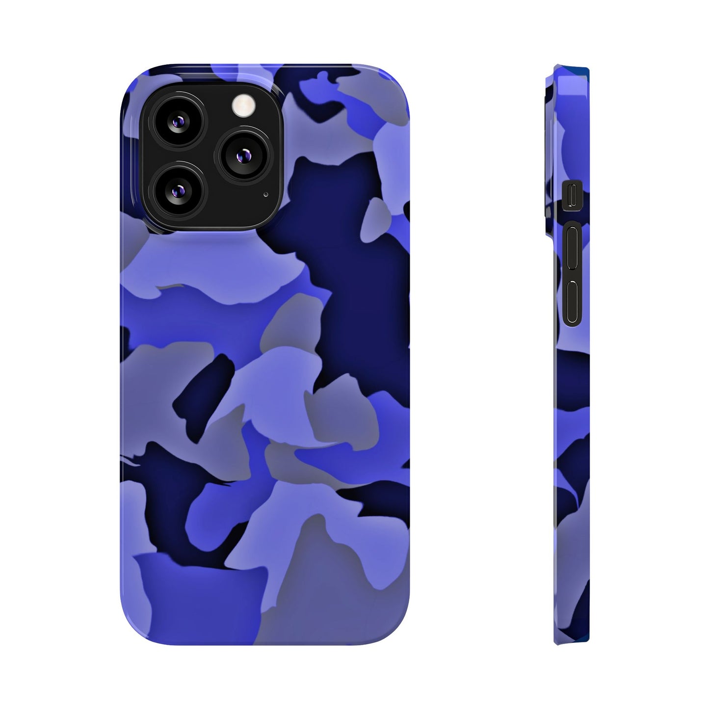 Stylish Slim Phone Case - Blue Abstract Camo Design for Trendsetters