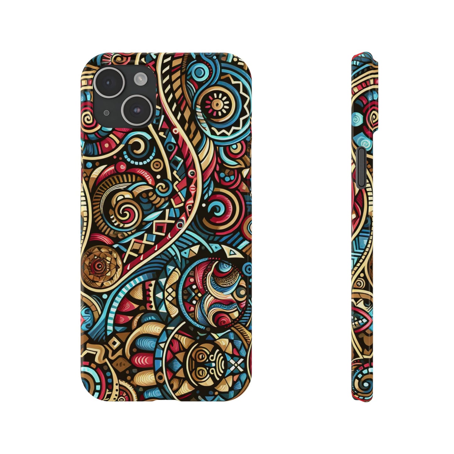 Vibrant Bohemian Slim Phone Case - Artistic Swirl Design