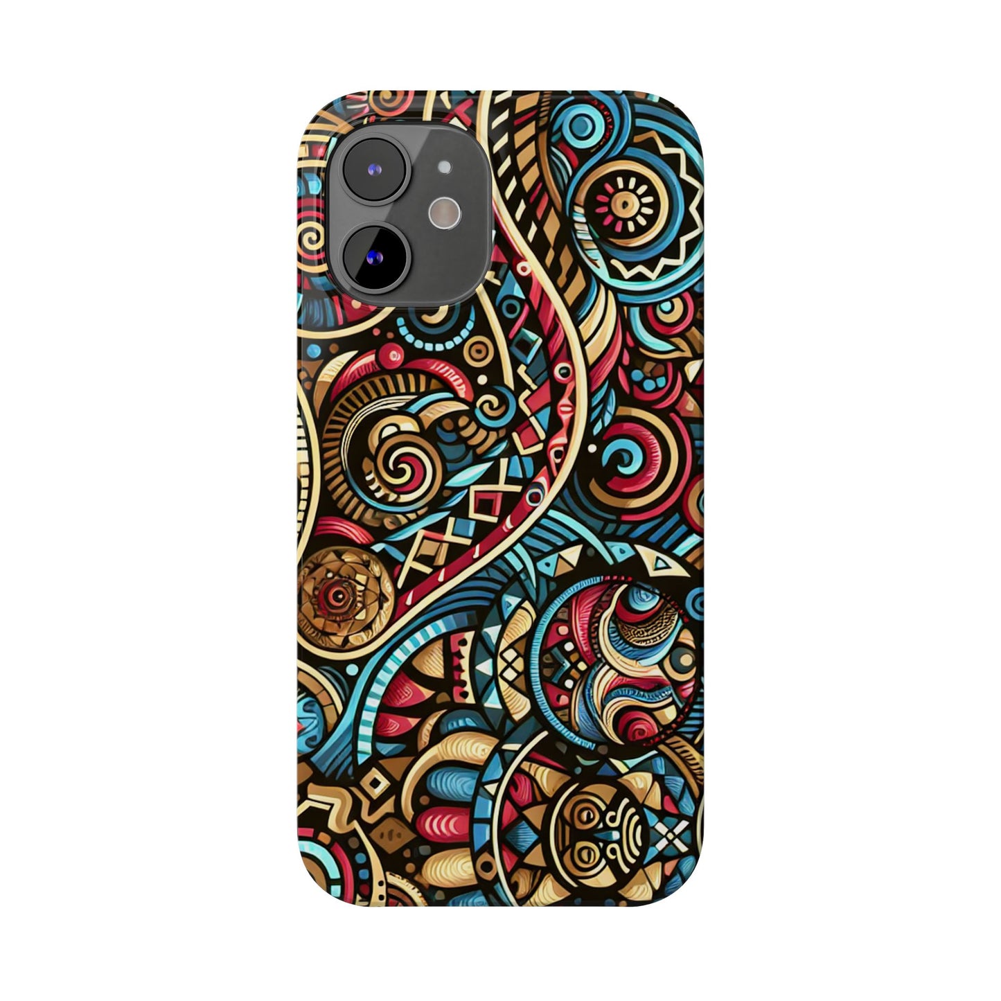 Vibrant Bohemian Slim Phone Case - Artistic Swirl Design