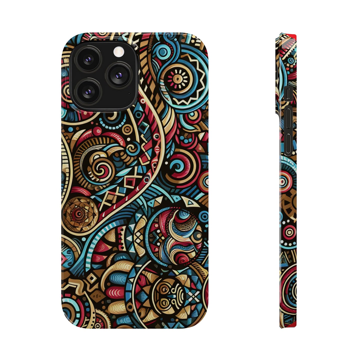 Vibrant Bohemian Slim Phone Case - Artistic Swirl Design