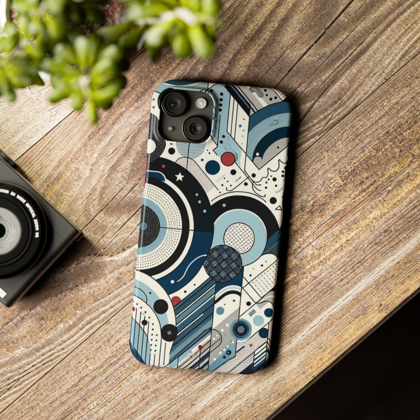 Stylish Geometric Slim Phone Case - Modern Abstract Design