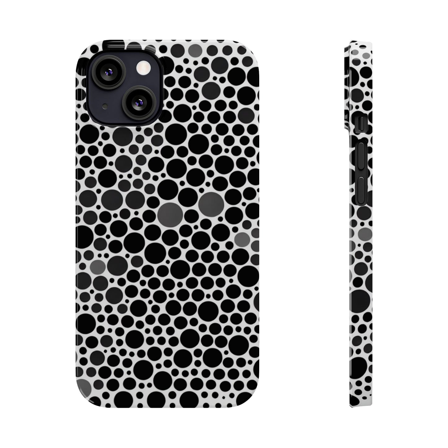 Modern Black Polka Dot Slim Phone Case - Stylish & Protective Cover