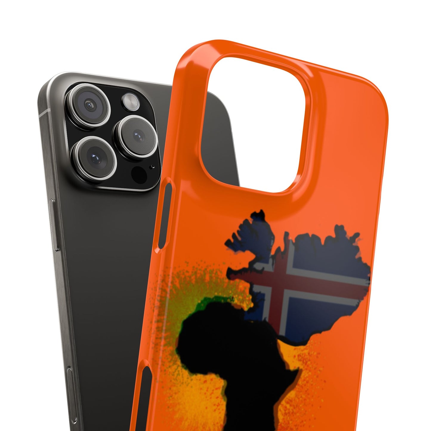 Bold African Map Slim Phone Case with Icelandic Flag