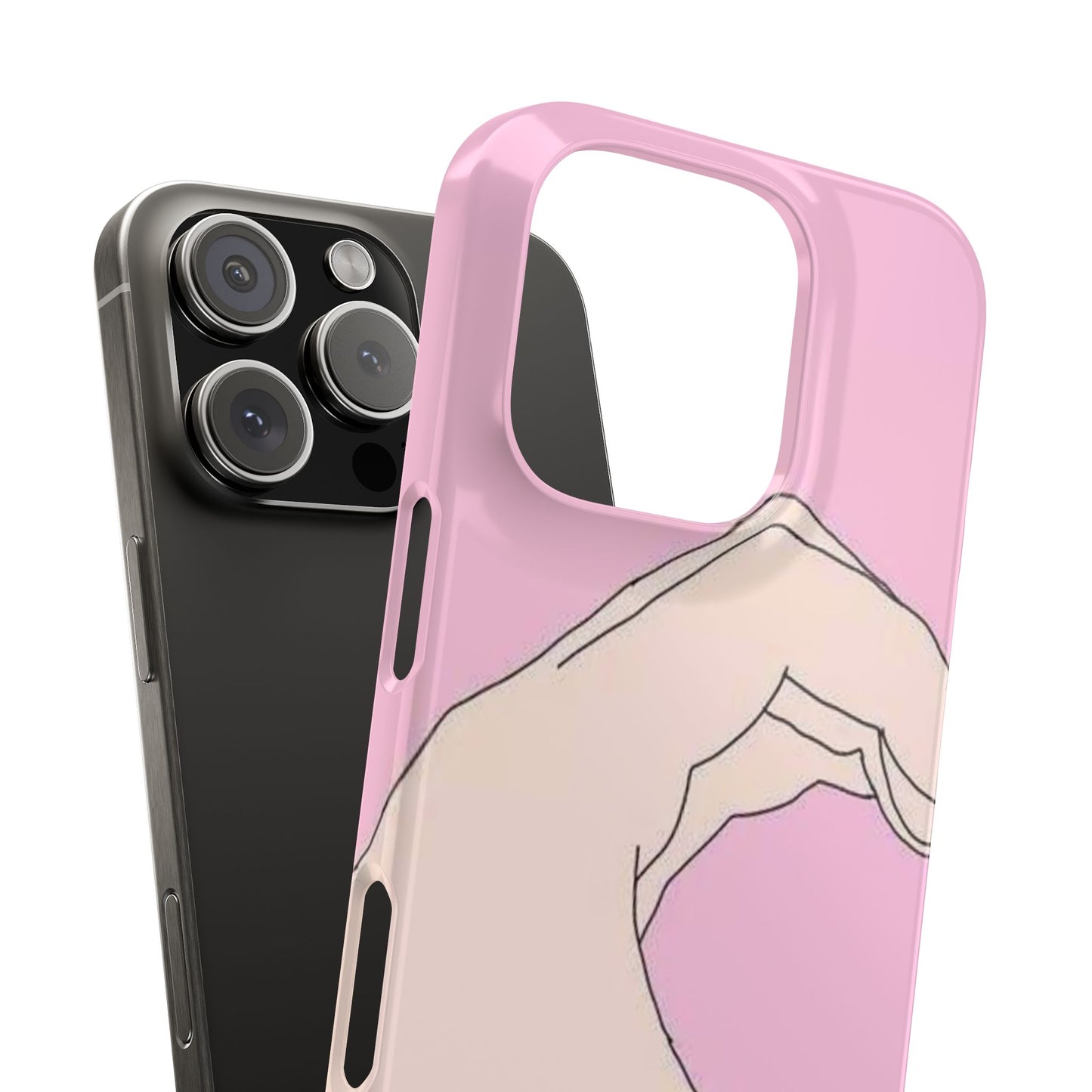 Cute Hand Heart Slim Phone Case - Stylish and Unique Phone Accessory