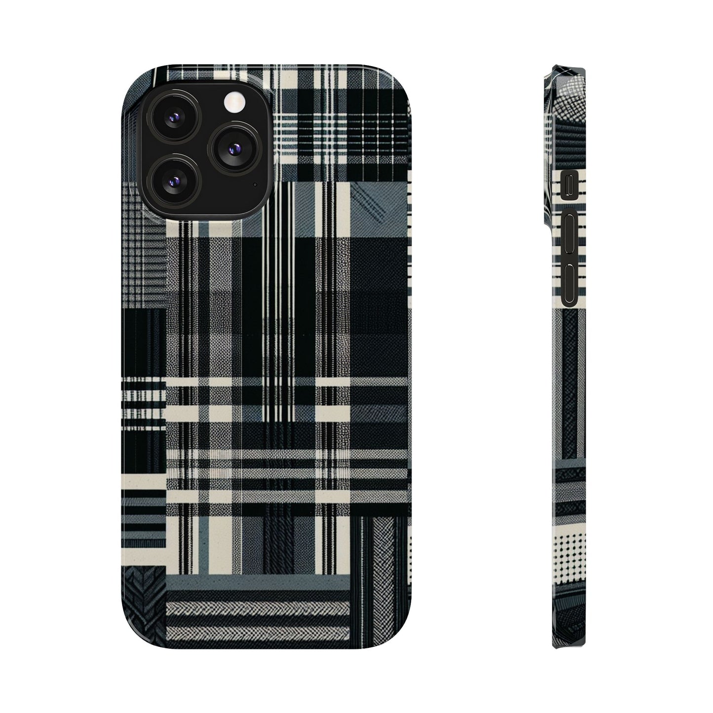 Chic Black and White Slim Phone Case - Stylish Protection for Your Device