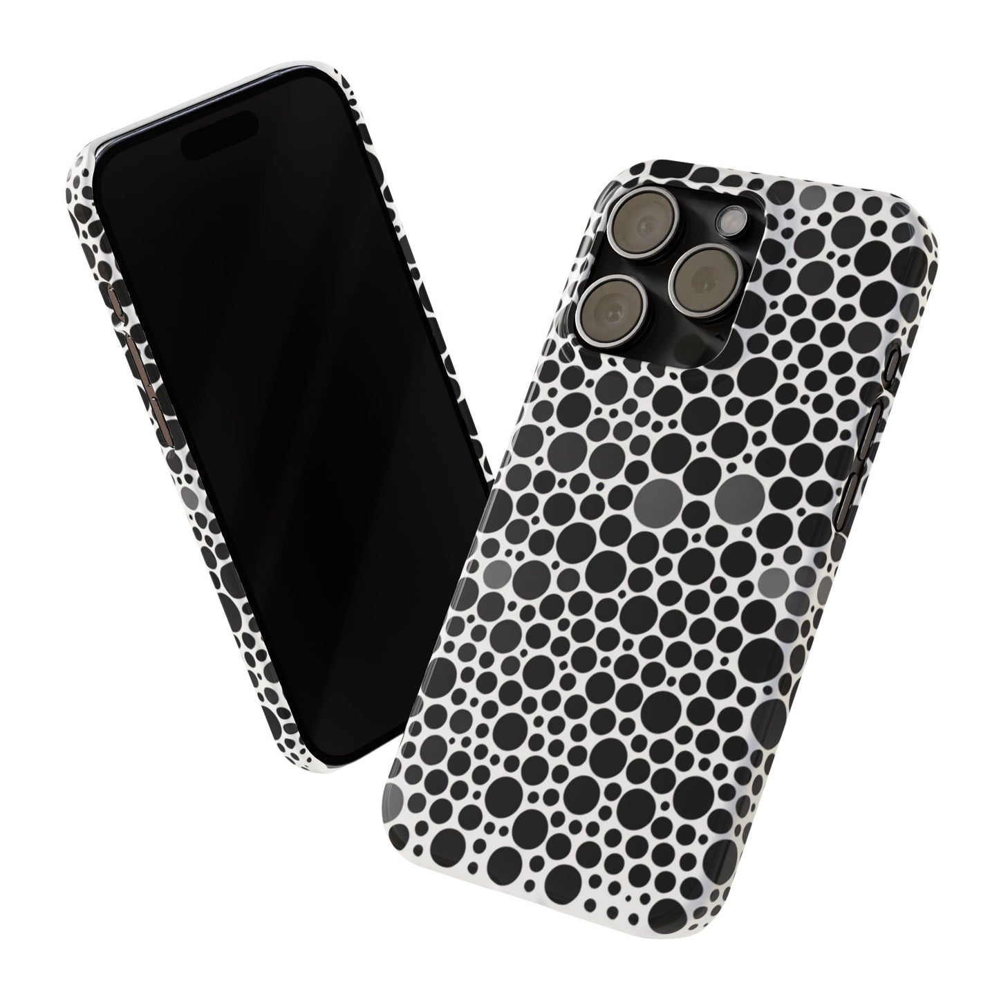 Modern Black Polka Dot Slim Phone Case - Stylish & Protective Cover