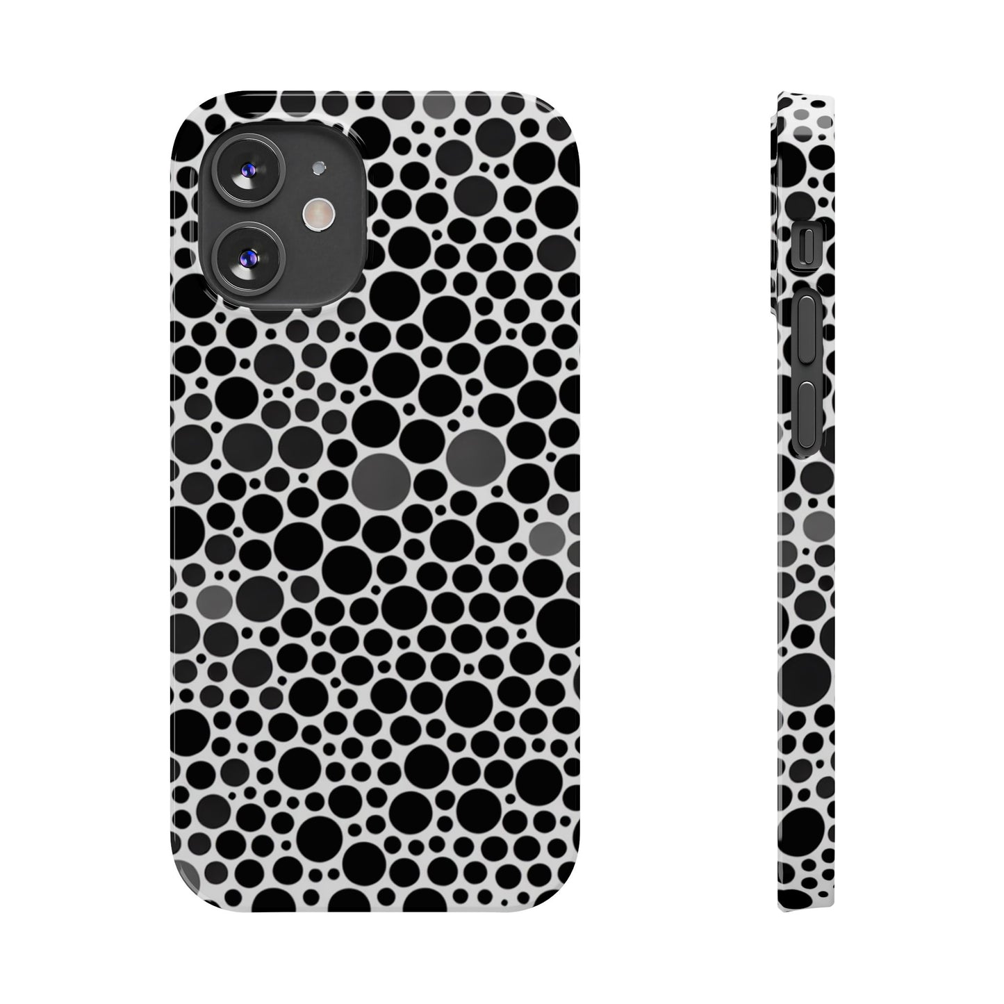 Modern Black Polka Dot Slim Phone Case - Stylish & Protective Cover