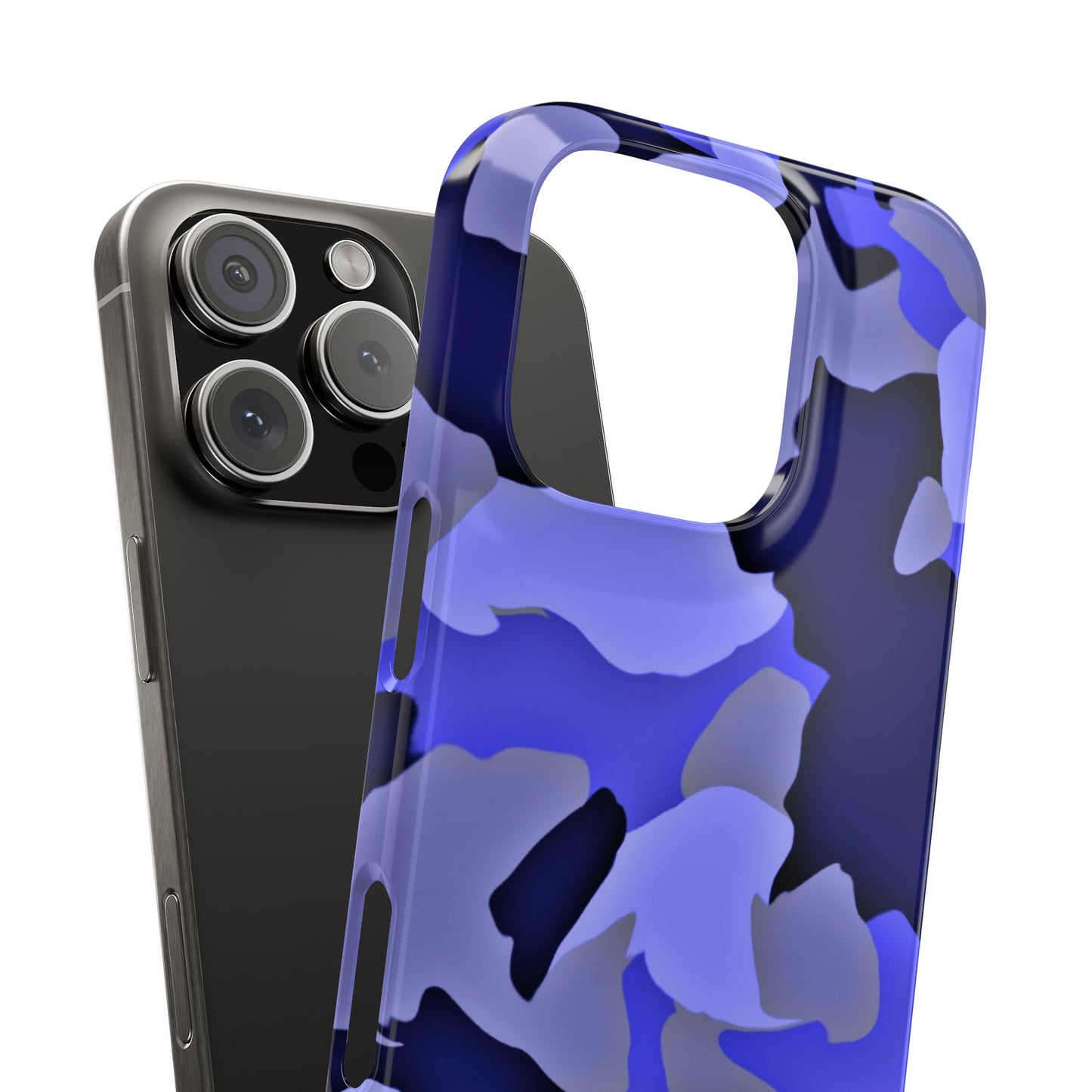 Stylish Slim Phone Case - Blue Abstract Camo Design for Trendsetters