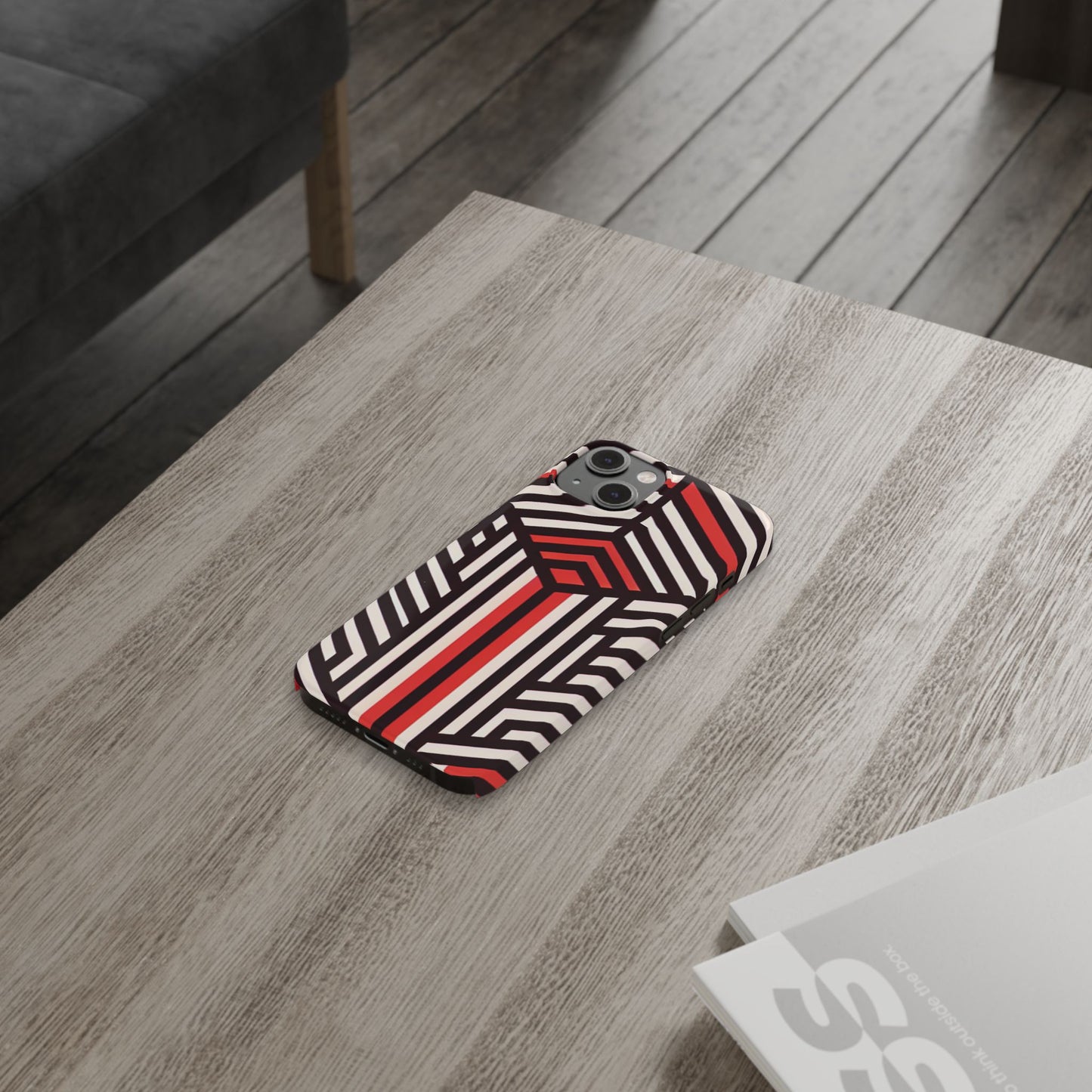 Geometric Slim Phone Case - Modern Abstract Design for Minimalist Style