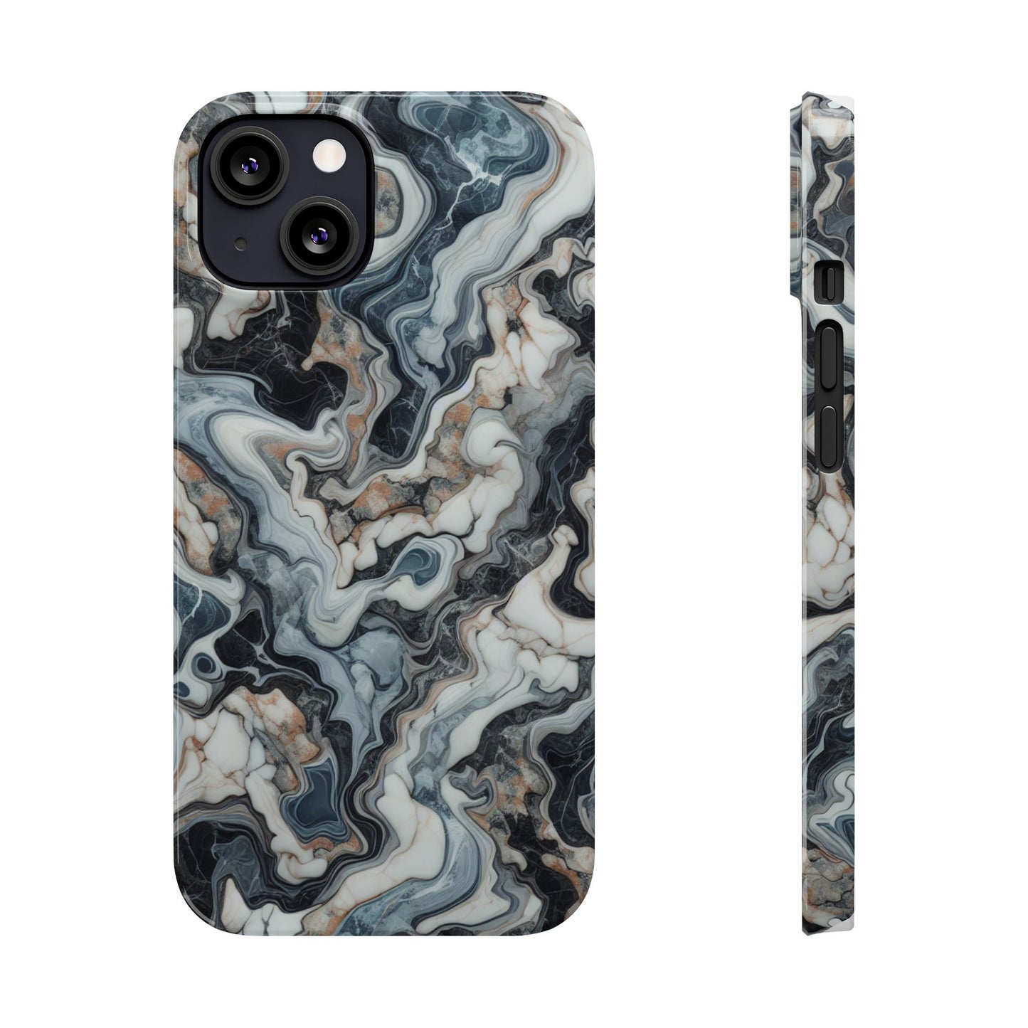 Artistic Marble Slim Phone Case - Elegant Design for Modern Aesthetics