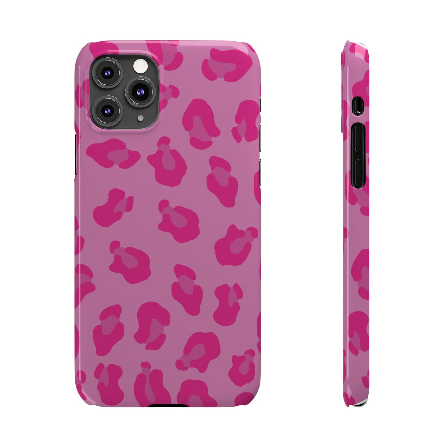 Pink Leopard Print Slim Phone Case - Stylish & Trendy Protection