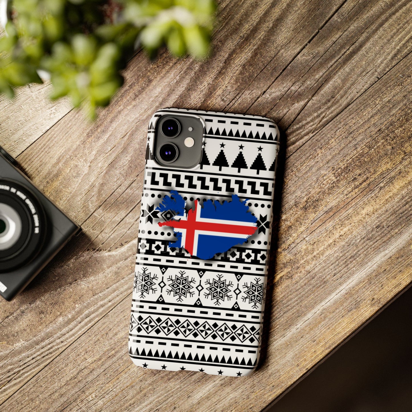 Icelandic Knit Pattern Slim Phone Case | Holiday Gift for Travelers